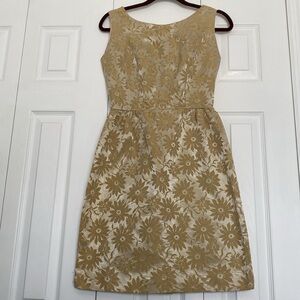 Vintage 1950’s-60’s gold brocade fitted dress